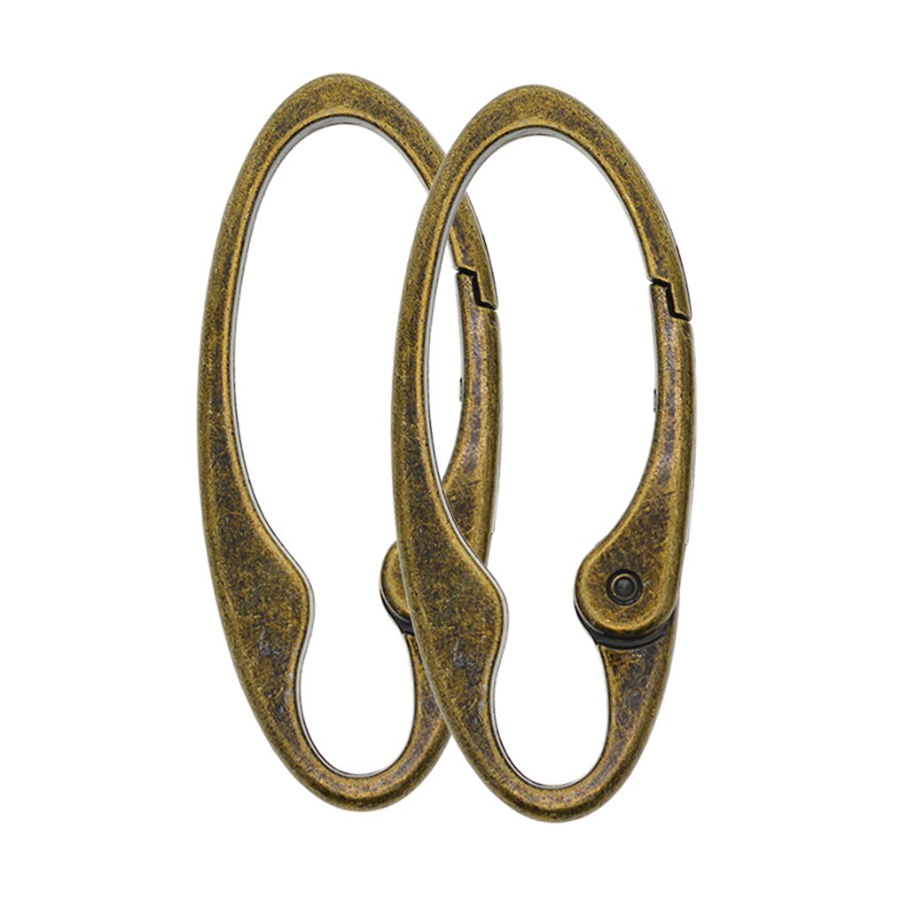 2Pcs Antqiued Bronze Key Buckle Snap Spring Clip On Hook Carabiner Camping