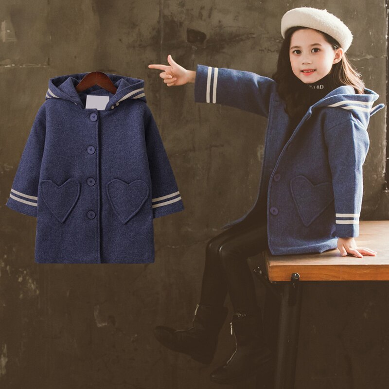 Jxysy Winter Jas Voor Meisjes Dikke Wollen Jas Voor Meisjes Mode Plaid Kinderen Bovenkleding Herfst Engeland Tiener Kleding Voor Meisjes