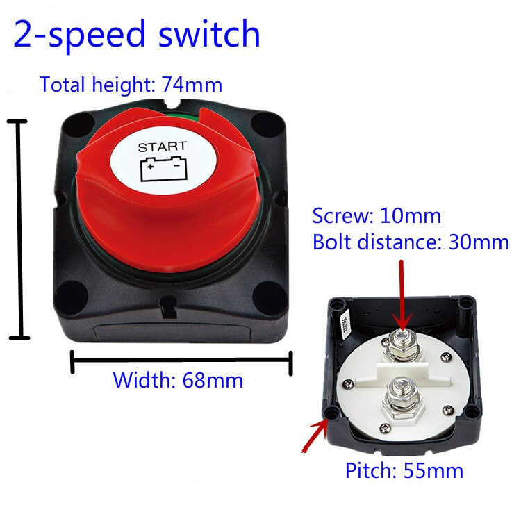 12V 24V 48V High Current Car Battery Switch battery selector switch Battery Selector Isolator power switch for Yacht