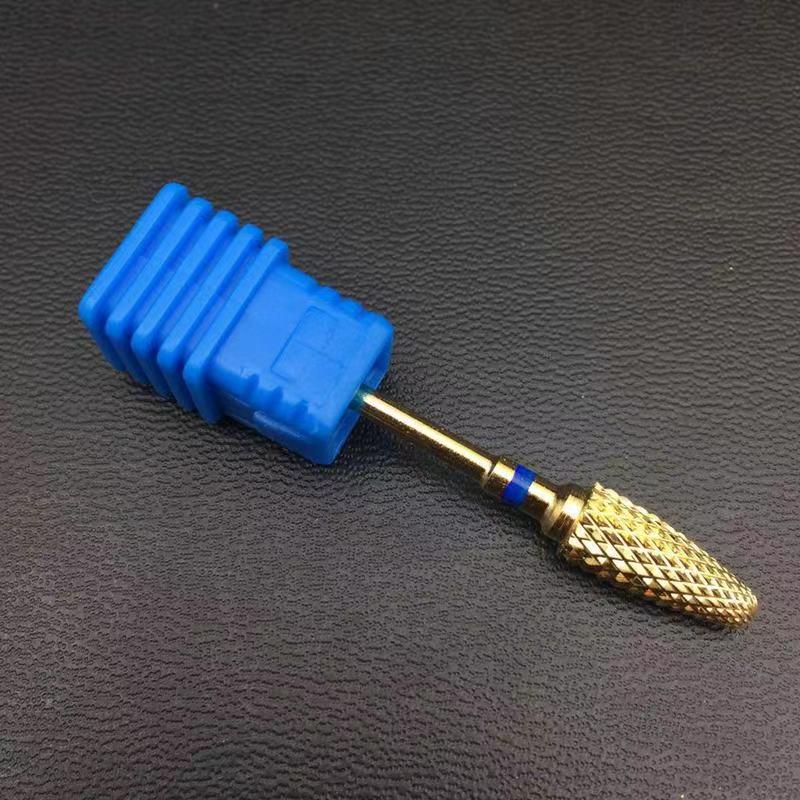 6 tipos de brocas de carburo en forma de maíz, máquina eléctrica para manicura, fresa, accesorios giratorios para uñas de uña dorada: Borgoña