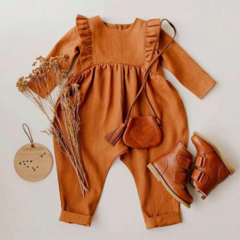 Baby Romper Herfst Winter Jongens Meisjes Leuke Vlas Lange Mouw Jumpsuit Baby Baby Mode Kleding