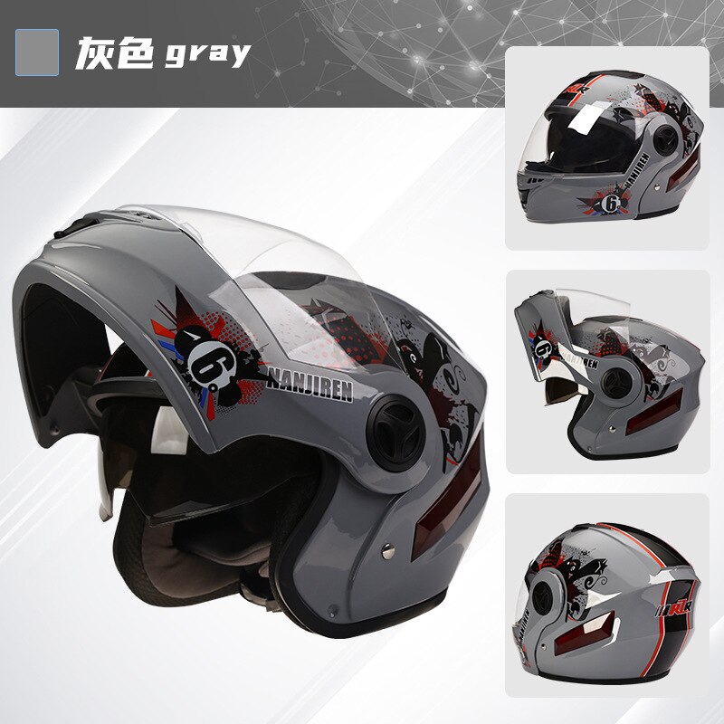 Uncovered helmet motorcycle motorcycle helmet men and women full face four season general motorcycle helmet dirt bike helmet: Gray 08