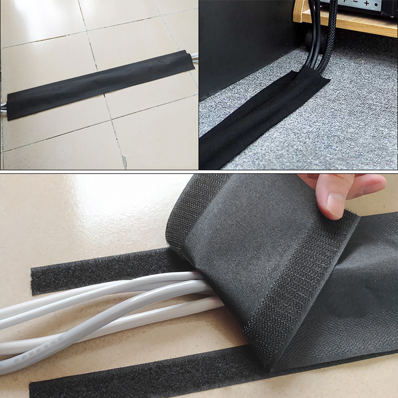1 Meter Soft Adjustable Office Desk Wire Cable Cover Organizer Wire Protector For Floor/Carpet/Trunk/Desk Office Supplies