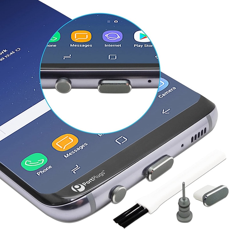 USB C aluminium zestaw wtyczki pyłu rodzaj-C Port ładowania 3.5mm gniazdo słuchawkowe akcesoria robić telefonów komórkowych Samsung S10 S9 Huawei kumpel 20