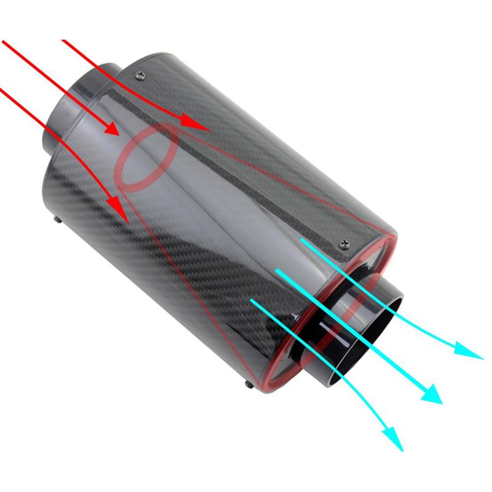 Universal Car Carbon Fibre Cold Air Filter Feed Enclosed Intake Induction Pipes Cold High Flow Ducting Intake Admission