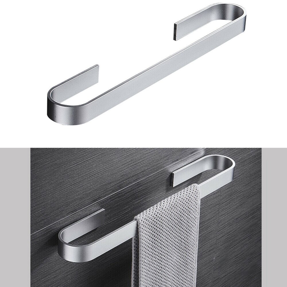 Vanntett på badet slag-gratis aluminium håndkle bar enkelt håndkle stativ dårlig svart veggmontert håndkleholder 25/45 cm