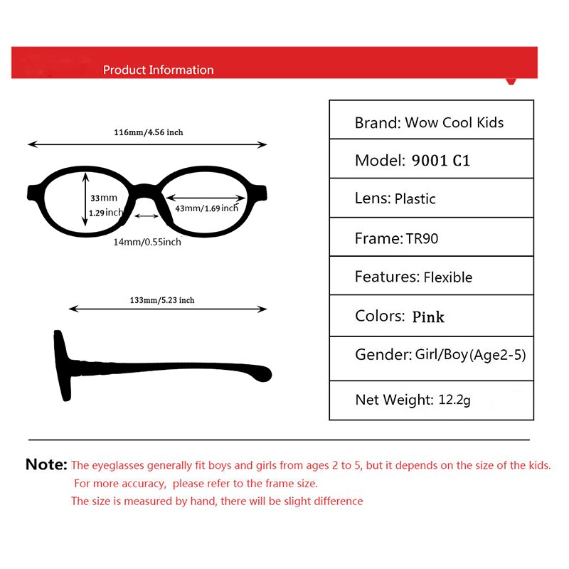 Kirka Optische freundlicher Brille Rahmen TR90 flexibel freundlicher Silikon Gläser Baby Brillen freundlicher Gummi Brille Rosa unisex