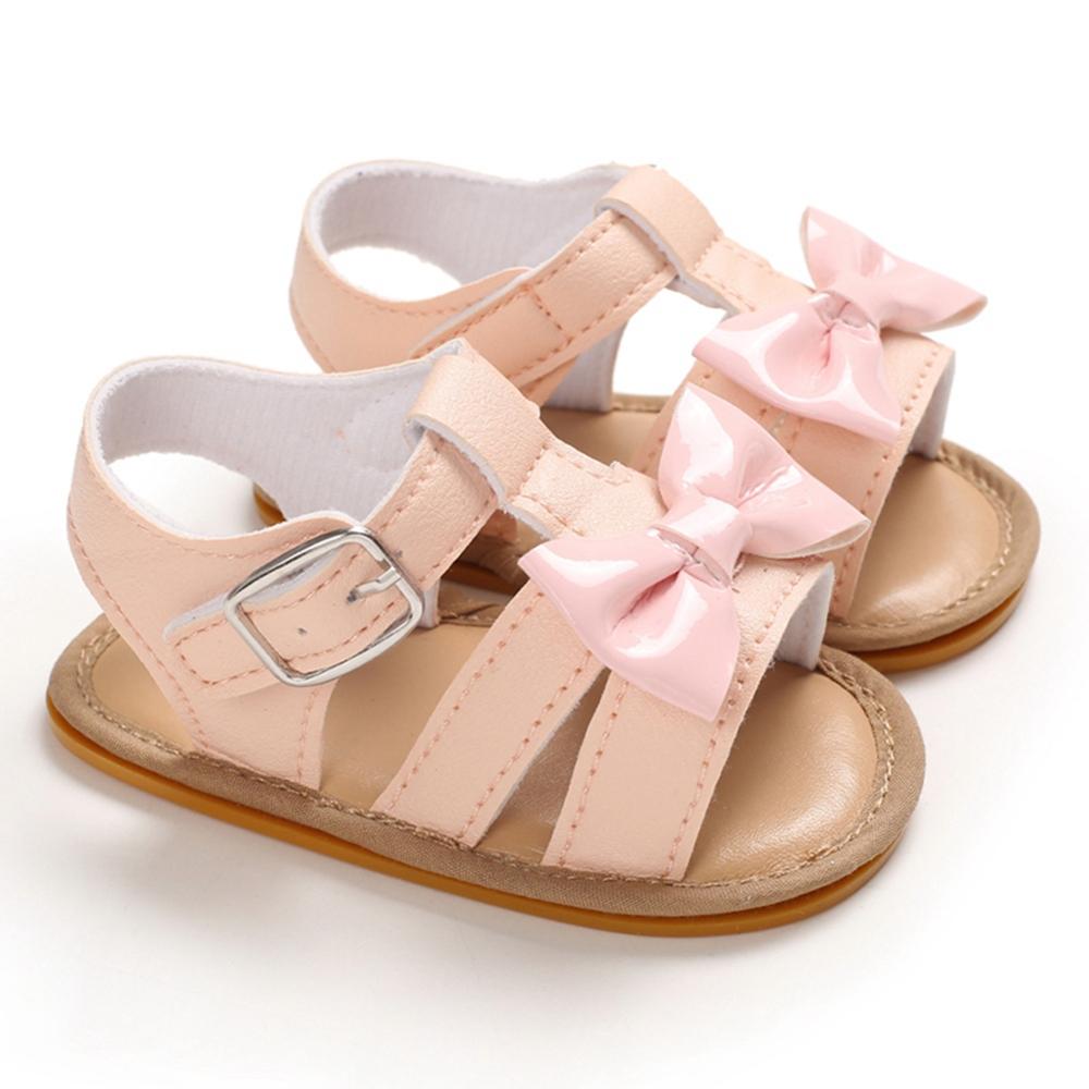 Été bébé filles Bow PU cuir fond souple bambin sandales 0-18 M