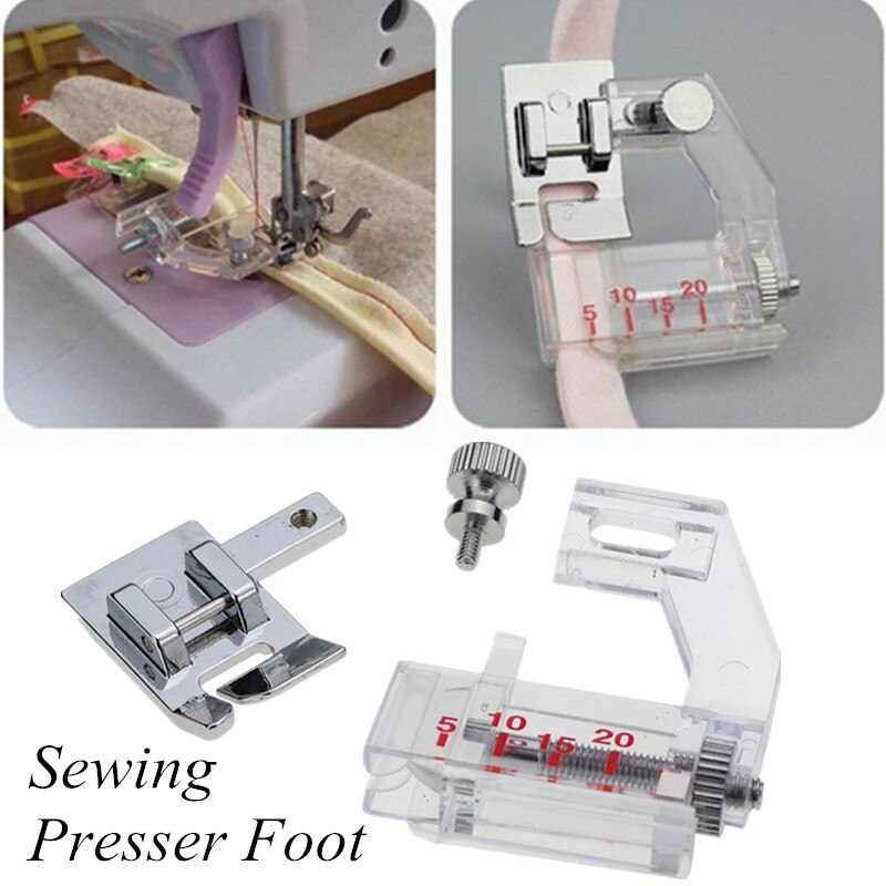 Sewing Machine Presser Cloth Foot Bias Binder Foot Stitch OverLock Zipper Ruler Parts Home Essentials