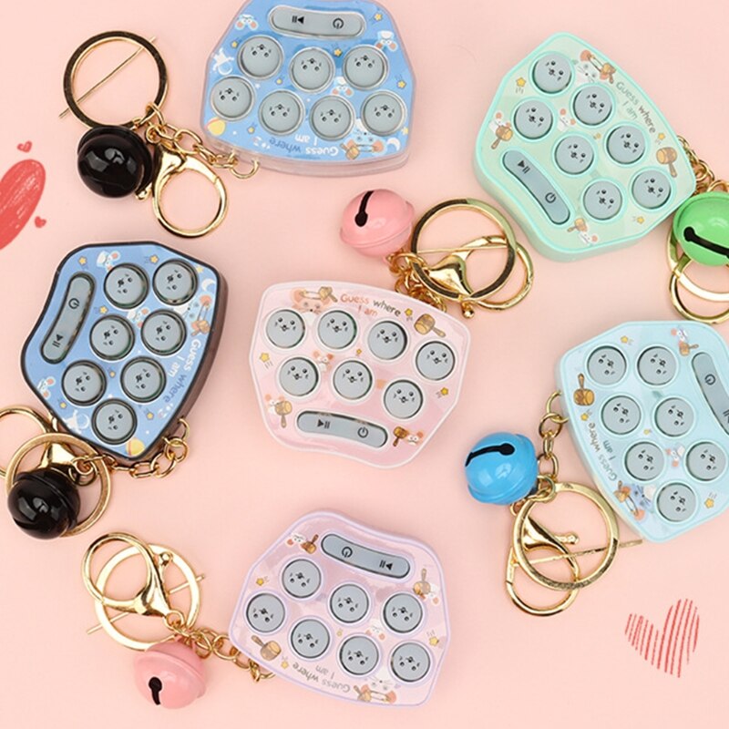 Mini juego de memoria para hámster para niños y adultos, llavero electrónico Led, máquina de juego con botón