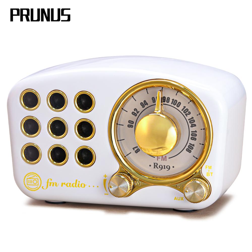 PRUNUS Portable rétro Radio AM FM USB radio récepteur bluetooth haut-parleur AUX TF MP3 téléphone lecteur de musique Radio Rechargeable