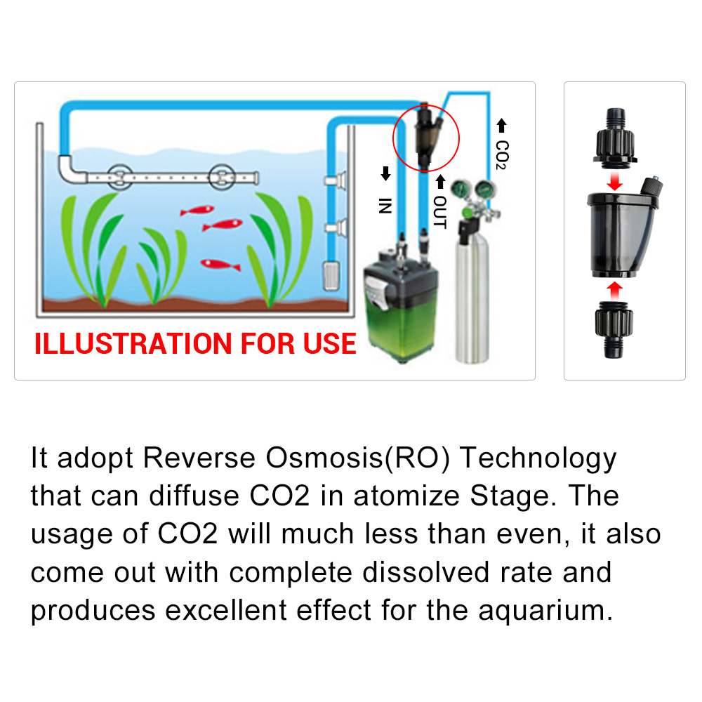 Nicrew Aquarium CO2 Verstuiver Systeem Diffuser Kooldioxide CO2 Reactor Voor Aquarium Aquarium Aquatic Water Plant Accessoires