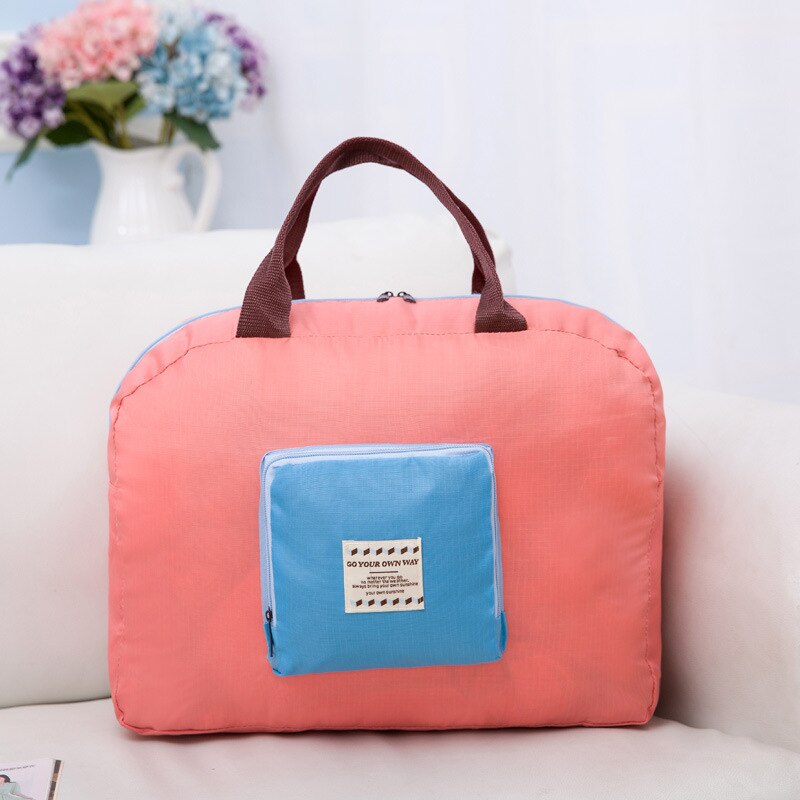 Duffel bag bolsa de aeronave coreana, bolsa de náilon portátil para armazenamento de um ombro, à prova d&#39;água e grande capacidade de viagem: pink