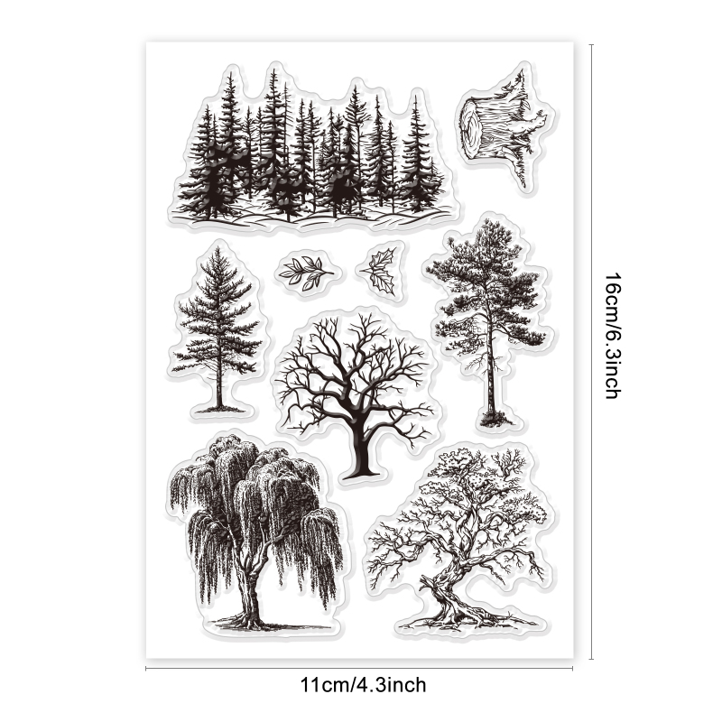 1 hoja de sellos transparentes con texto de bendición de hojas de Ginkgo para hacer tarjetas, sellos transparentes de hojas de otoño, sellos transparentes para bricolaje: Rojo