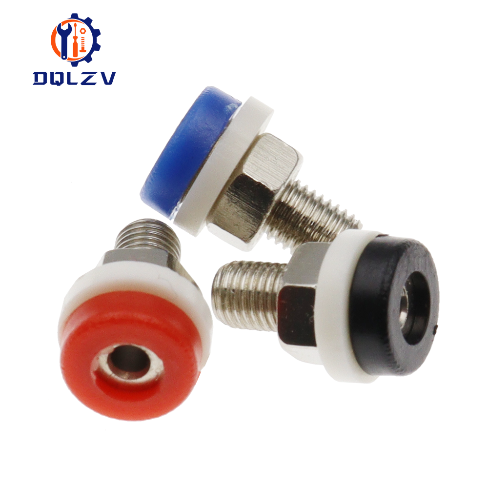 Conector Banana de latón de 2MM para conector de prueba de conector Banana, enchufe aislado, Terminal pequeño, cobre puro, rojo, negro y azul