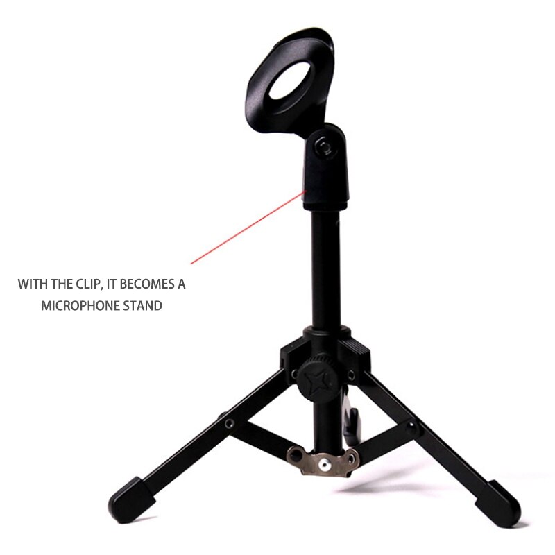 Foldable Tripod Desktop Microphone Stand Holder for Podcasts, Online Chat, Conferences, Lectures,Meetings, and More