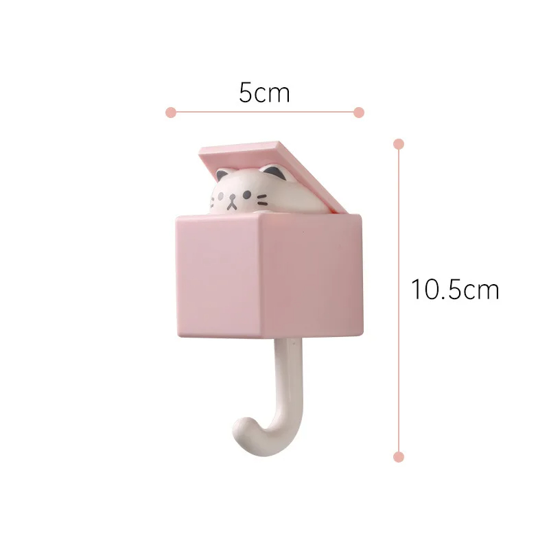 Porte-clés mural crochet porte-clés mur maison chat porte-clés cintres dessin animé auto-adhésif chambre porte crochets animaux décor à la maison crochets: GRIS FONCÉ