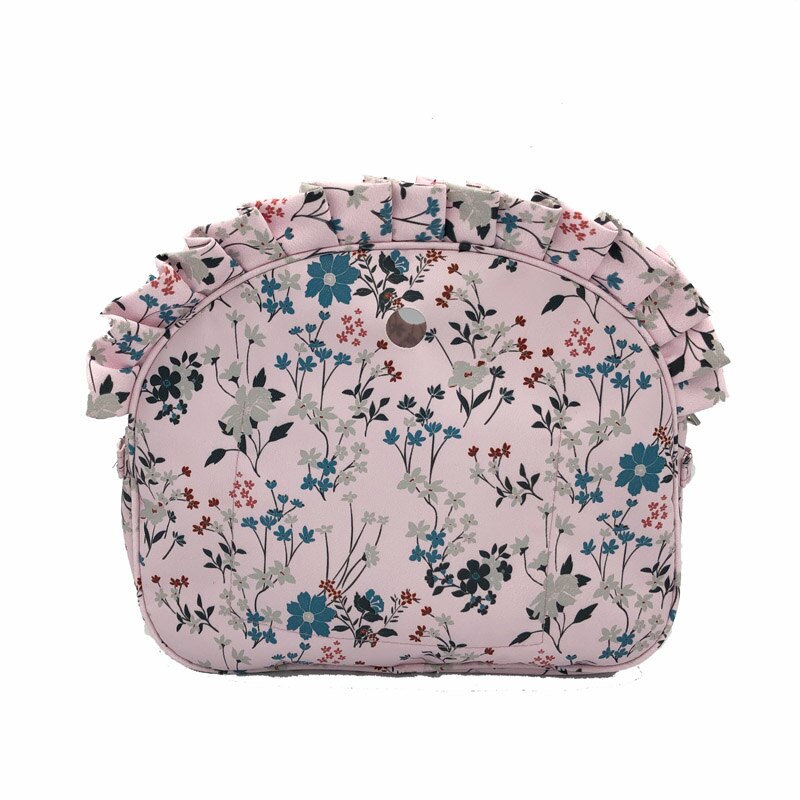 Floral Border Lining Insert Zipper Pocket Canvas Inner Pocket for Omoon Obag for O Bag silicon bag women handbag accessories: Pink Flower