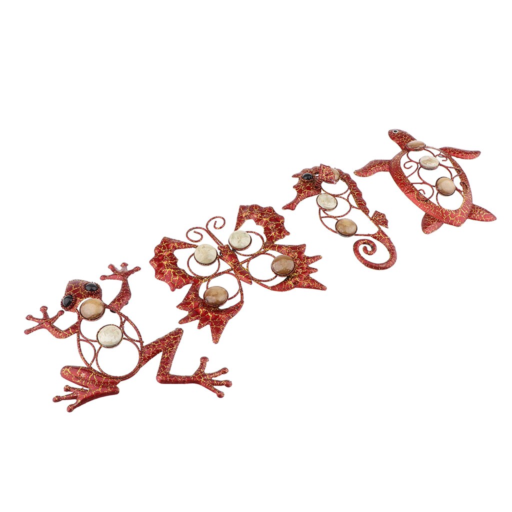 4 stk metal 3d dyr hjem indendørs udendørs have væg kunst dekoration ornament