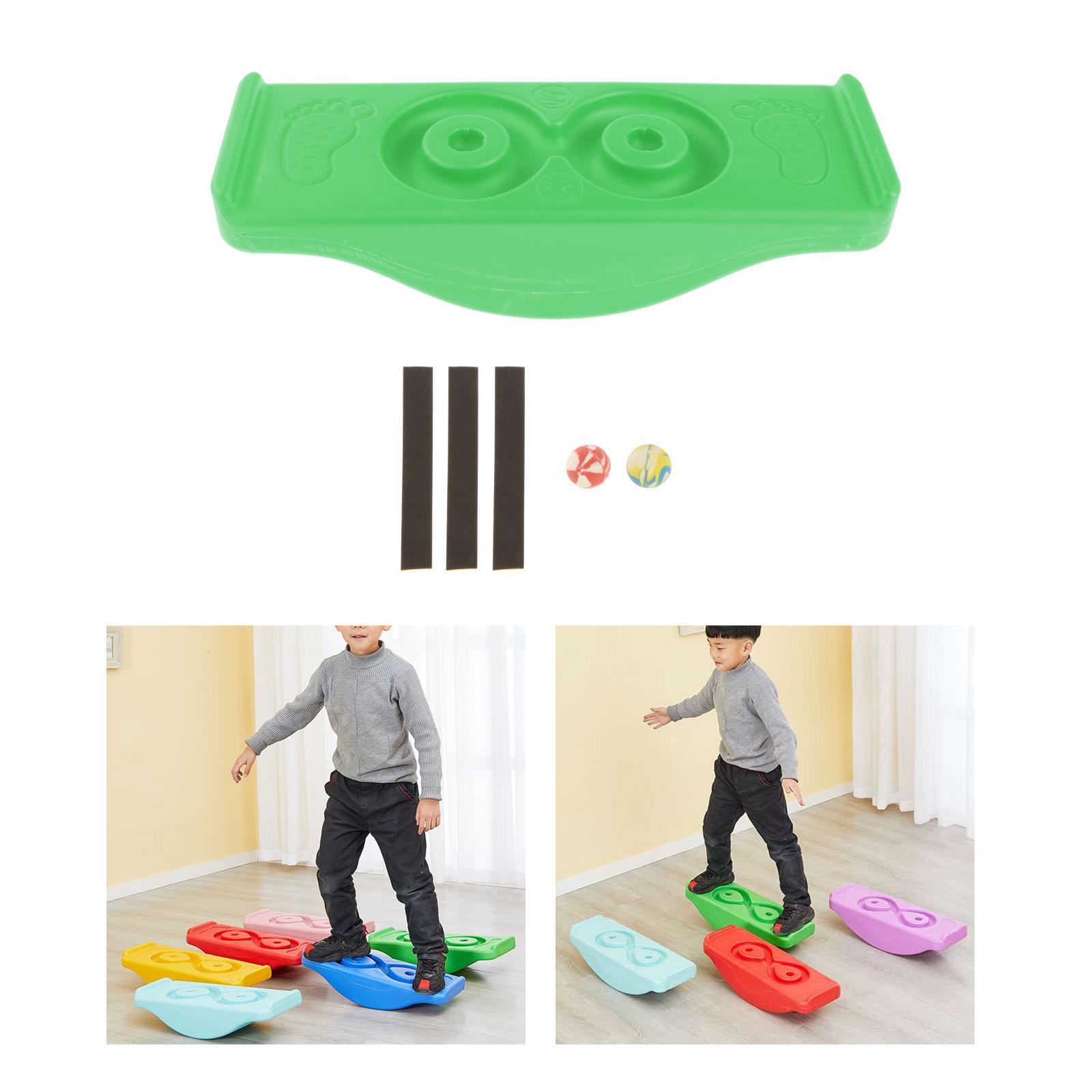 Balance Board Sensory Play Indoor Outdoor Games Rocking Seesaw Fitness Sport Stability Exercise Garden Kids Children Workout: Green