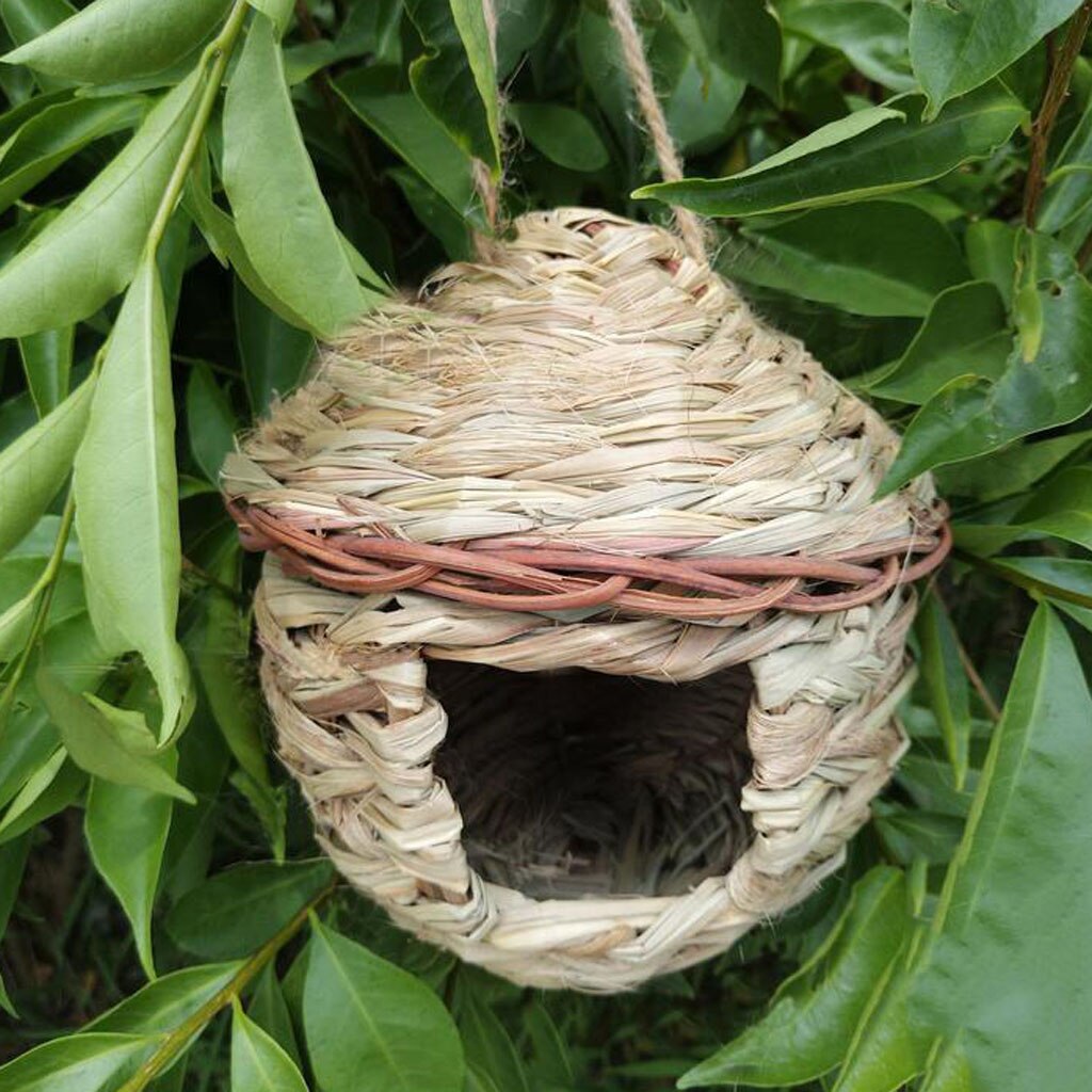 Handwoven Bird Nest ing Birdhouse Garden Decoration for Parakeets Cockatiels