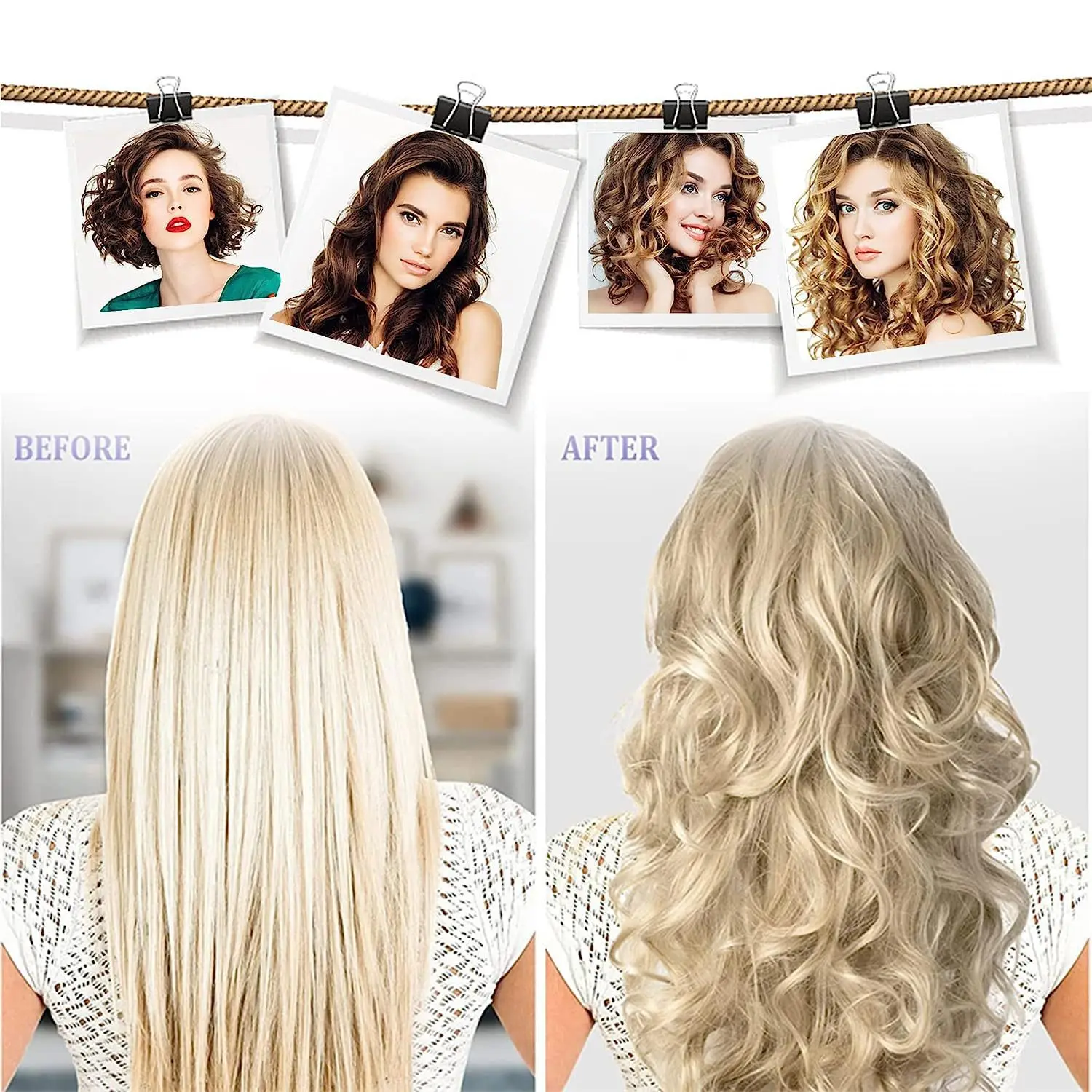 10/20 piezas rizador de pelo sin calor de silicona de goma suave, rulos mágicos para el cabello, Clips portátiles sin calor, herramientas de peinado para el cabello rizado DIY