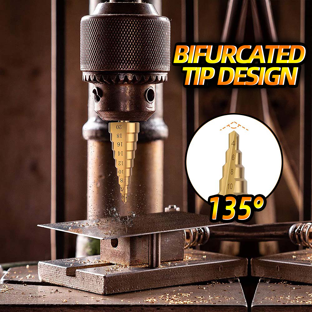 Step Drill Bit Set For Wood Metal Drills Stepped Drill Bits Multifunction Tools Woodworking Cone