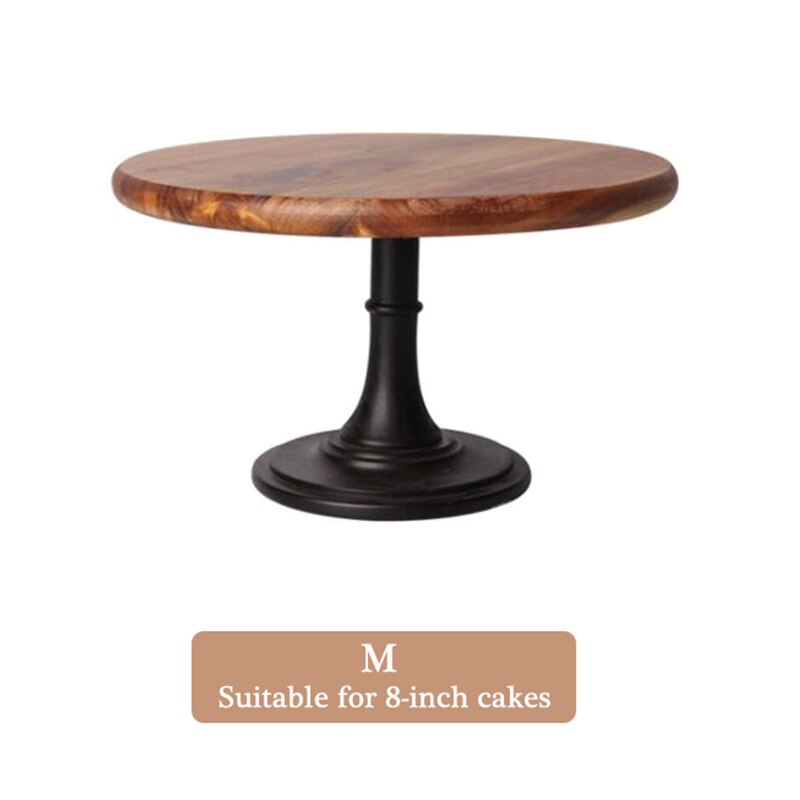 Wooden Cake Stand Dessert Pedestal Display Stand with Base Dessert Cupcake Pastry Candy Display Plate for Wedding Birthday Party: M-8inch