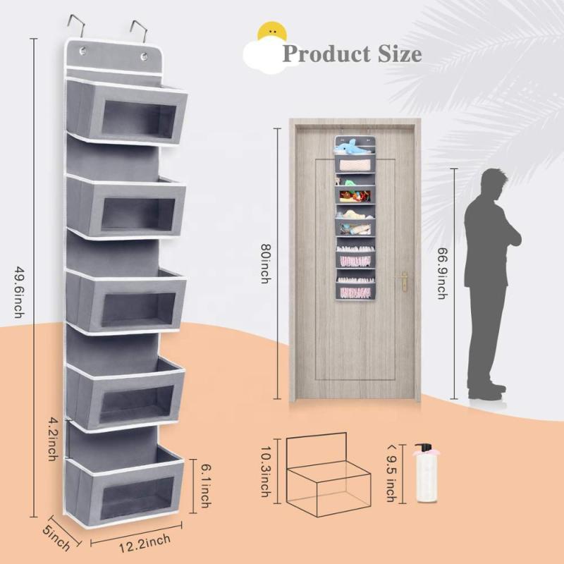 Five-layer Door Hanging Organizer Rack Wall Bag Storage Closet Holder Wardrobe Closet Transparent Storage Clothes Organizer