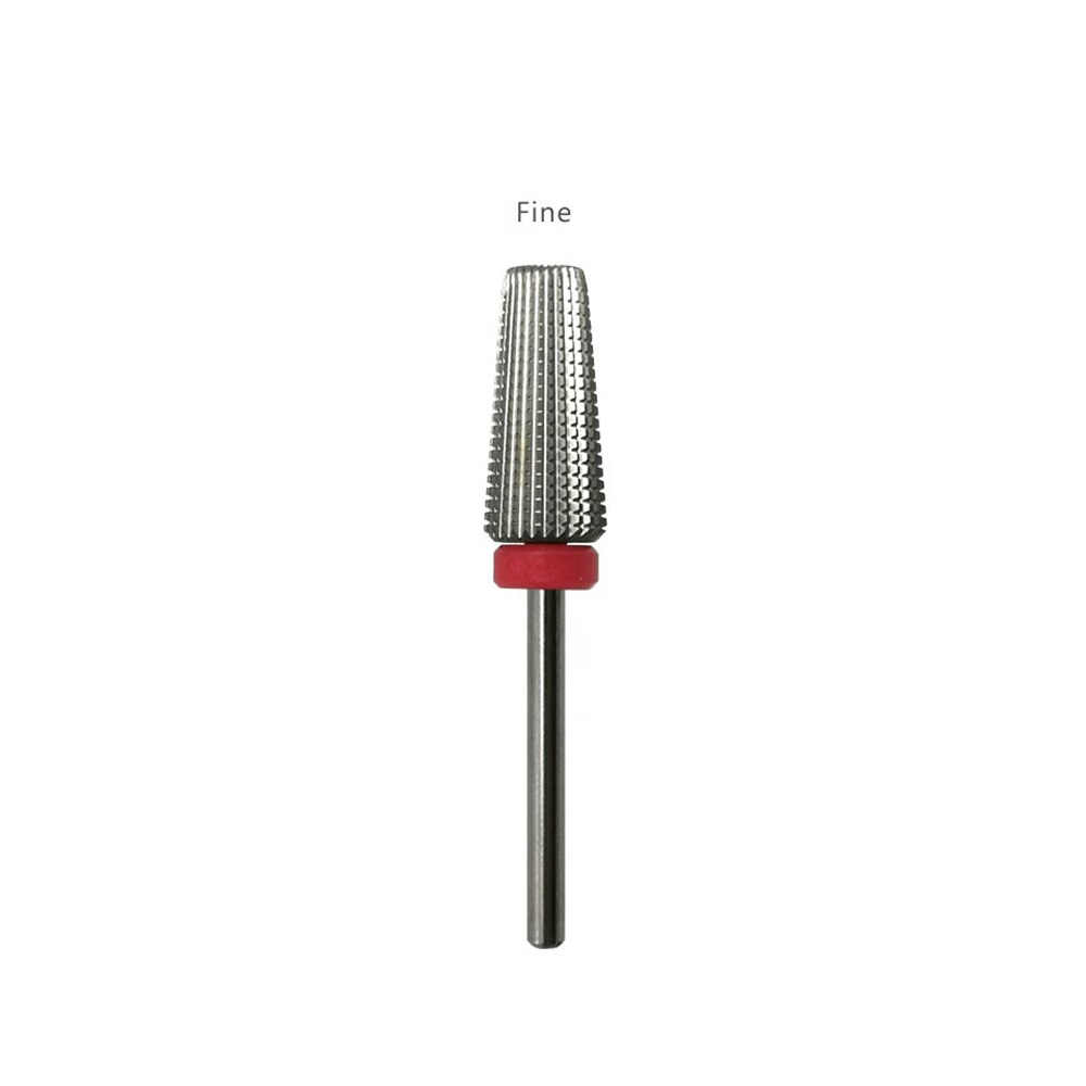 Broca de carburo de tungsteno para uñas, 7 tipos de brocas para pulidora de uñas, accesorios para manicura Nail Art, revestimiento de plata cónico: F
