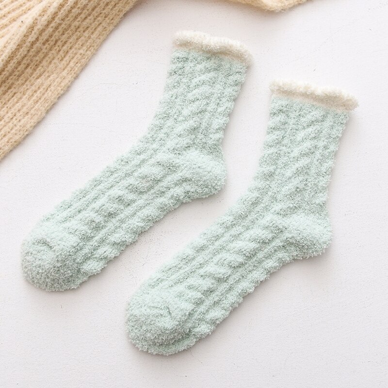 Winter Women Socks Cozy Cashmere Warm Sleep Socks Floor Home Fluffy Girl Socks Coral Velvet Feet Fall Warmer Christmas: 3