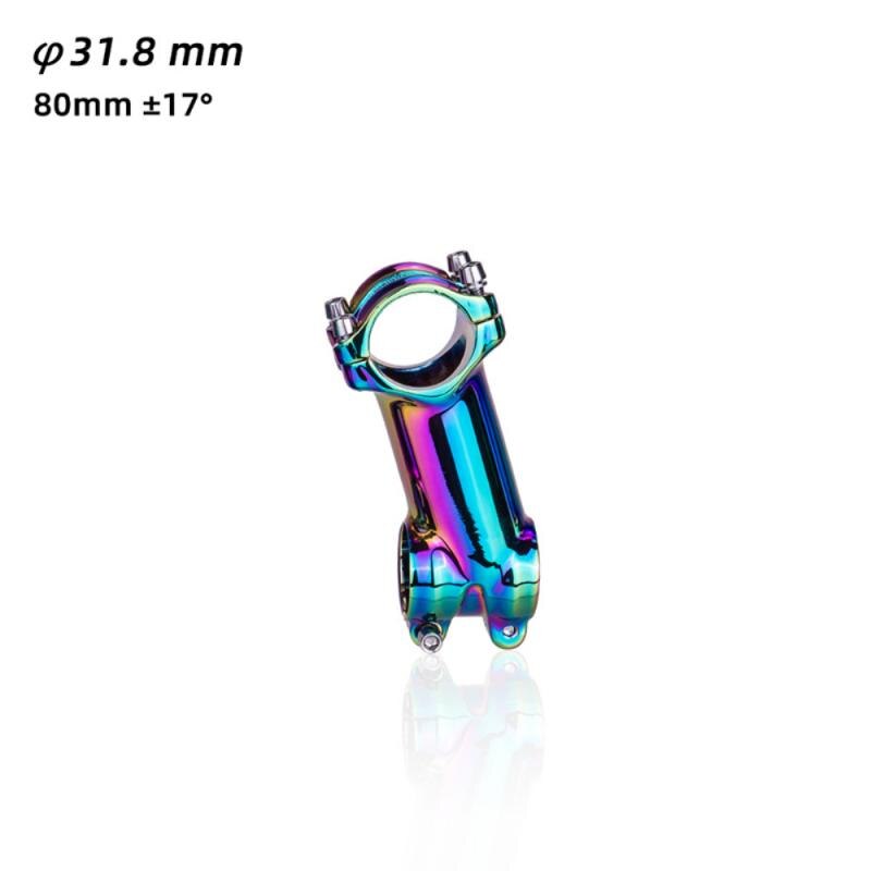 Rainbow Colorful MTB Stem Road Bike Stem 7/17 Degree 60/70/80/90mm *31.8mm Bicycle Handlebar Stem Mtb Power Bike Accessories: 17degree 80mm