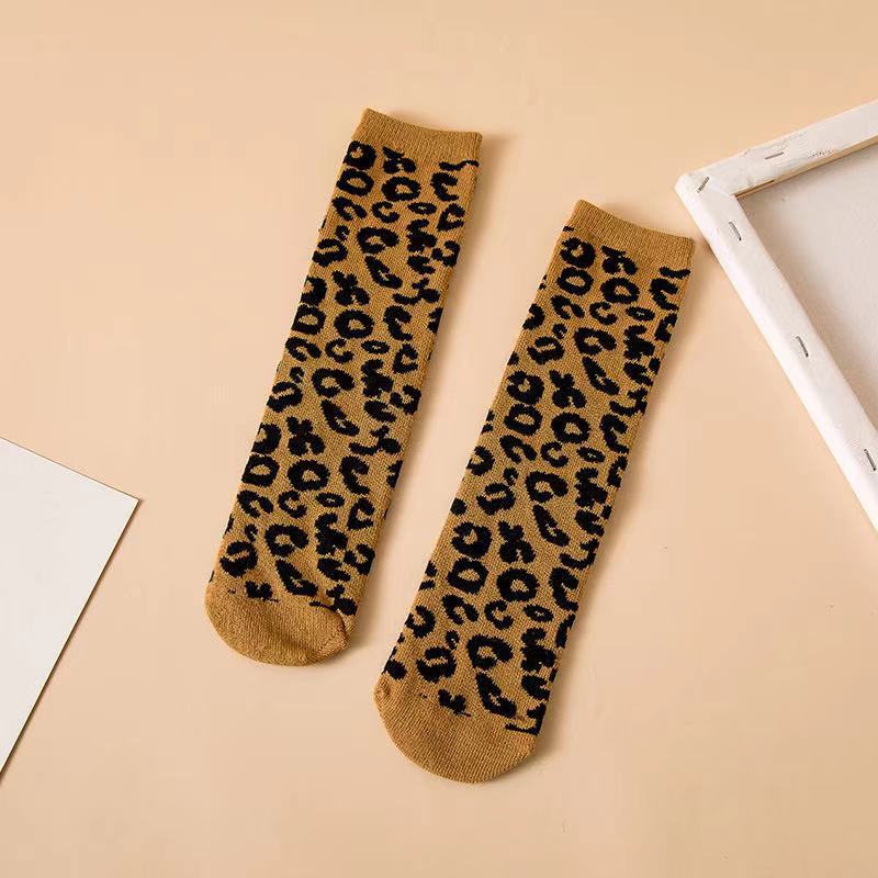 Children Retro Socks Baby Boys Girls Leopard Stripe Knees High Sock Unisex Clothes Spring Autumn Warm Stuff for Kid Infant: 3