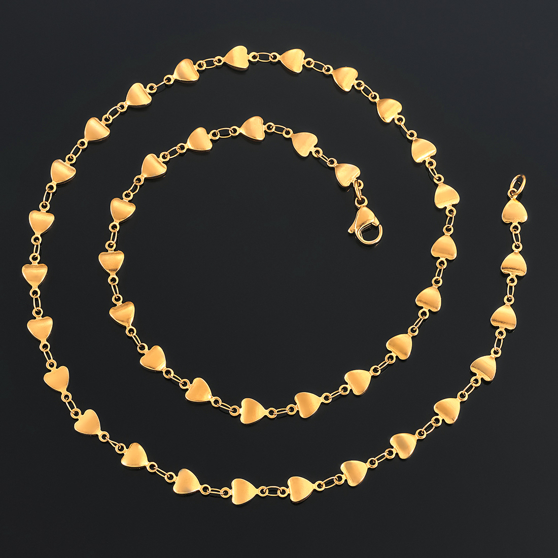 6mm Vintage Edelstahl Herz Halskette Frauen Link Kette Gold und Silber Farbe Länge 14 "-30"