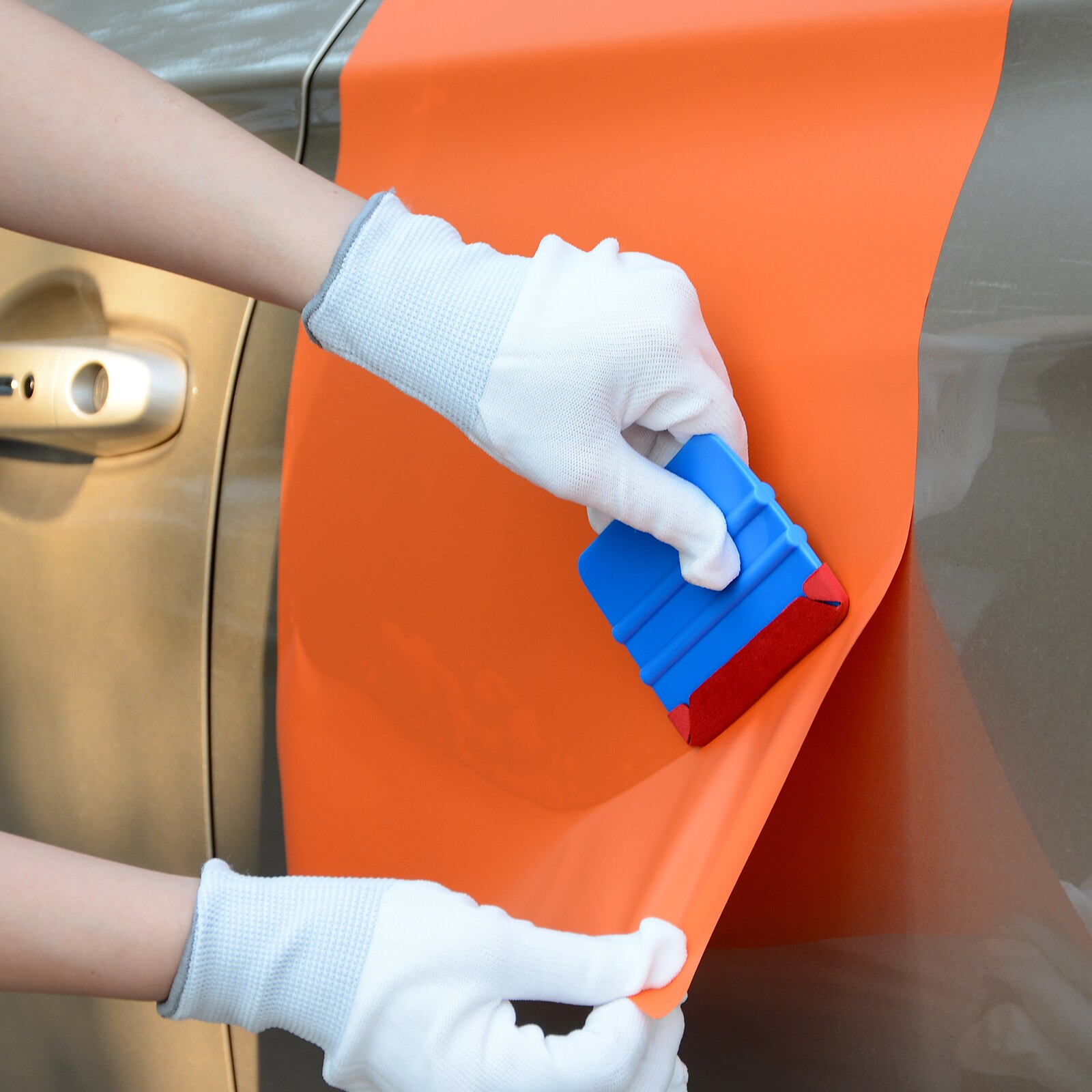 FOSHIO-ESPÁTULA de envoltura de vinilo para coche, tela de fieltro impermeable, protector de fibra de carbono, rascador de tinte de Ventanilla, 10/50/100 Uds.