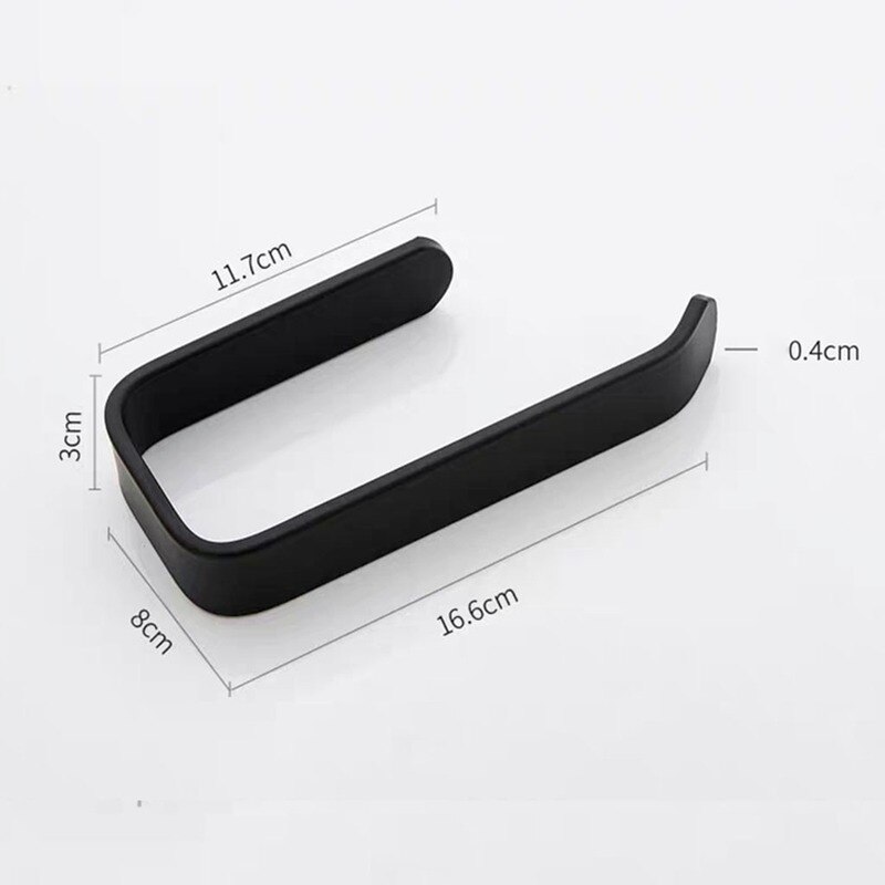 Acrylic Toilet Paper Holder Tissue Rack Wall Mounted Bathroom Kitchen Roll Holder Paper Tissue Rack Hook Modern Black Hanger