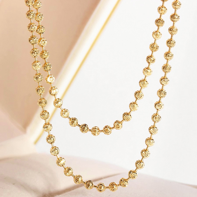 Collana in argento sterlina 925 da 2mm con catena di diamanti scintillanti per donna uomo 40cm - 60cm S925 con perline a sfera con ciondolo a forma di catena gioielli fai da te: oro / 60cm