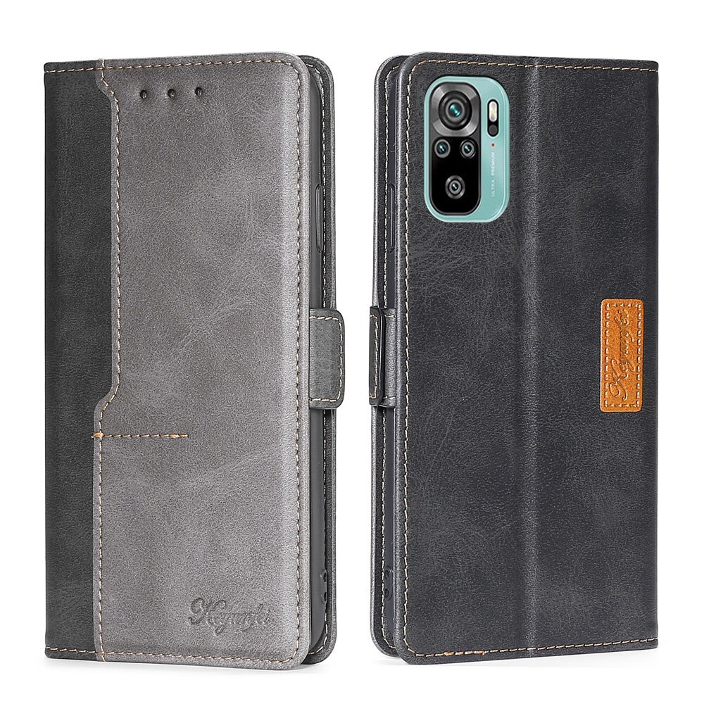 Para xiaomi redmi nota 10 4g 10s caso carteira livro magnético flip capa para redmi nota 10 note10s couro sacos de telefone titular do cartão: Redmi Note 10 / dark gray