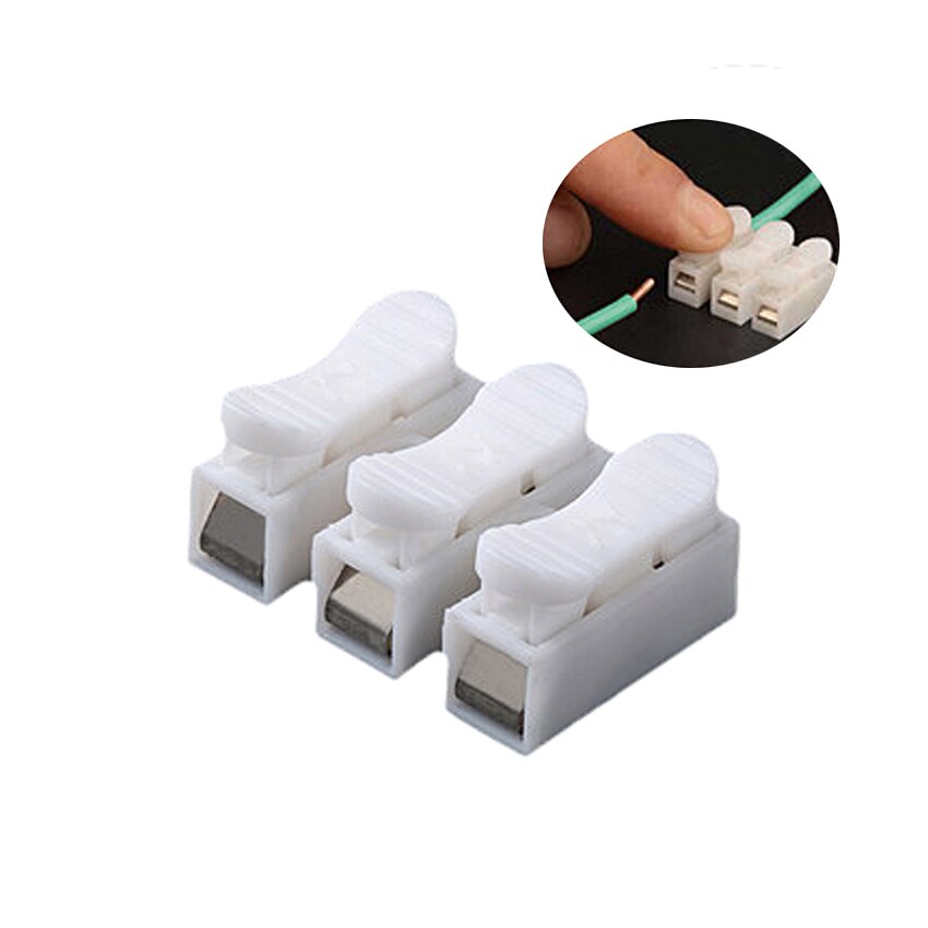 100pcs CH-2 CH-3Electrical Cable Connector Quick Wiring Terminal for LED Lighting 2Pins CH2 CH3 Quick Splice Lock Wire Terminals