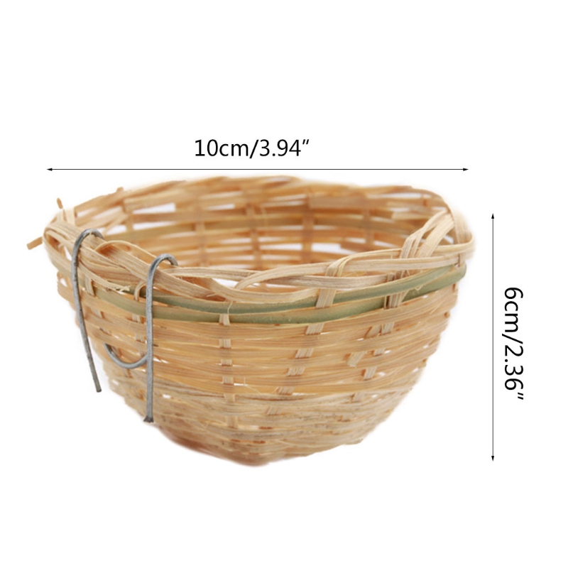 Casa de pássaro de bambu natural, feito à mão, gaiola de brinquedo, abrigo, cabana ao ar livre s18 19, dropship: I