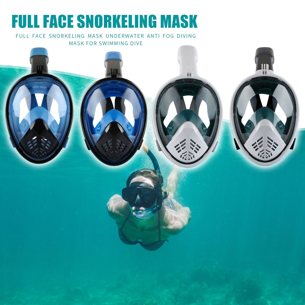 Máscara de natación buceo Anti niebla cara completa submarina Scuba snorkel conjunto máscaras respiratorias seguro y equipo de natación impermeable