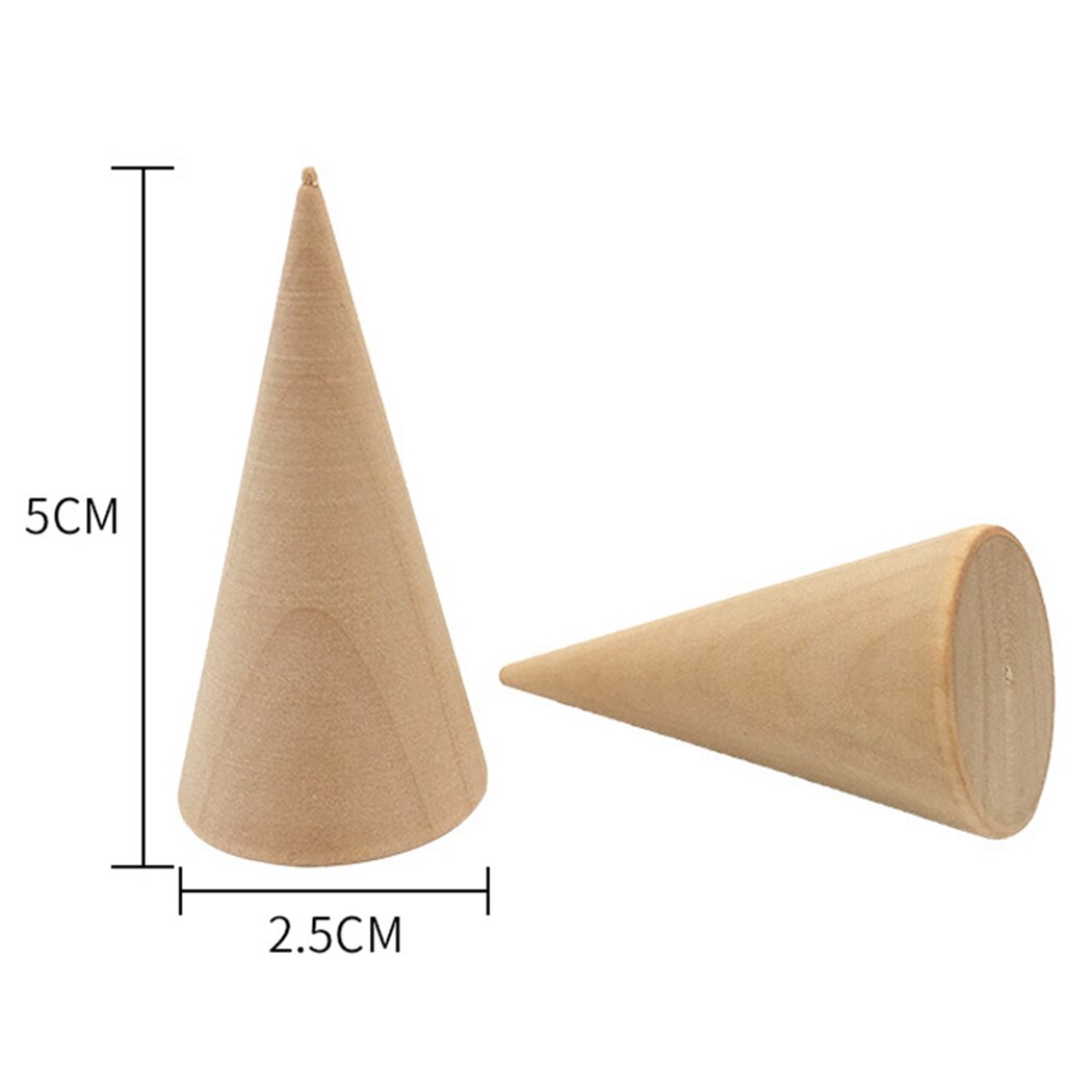 5Pcs/Set Ring Display Tools Jewelry Storage Supplies Ring Organizer Wooden Cone Ring Holder Jewelry Display Holder