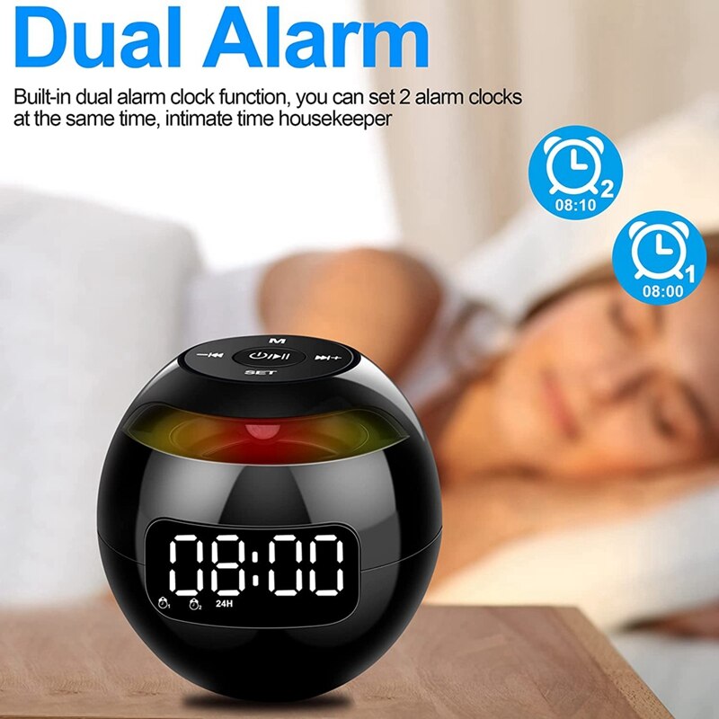 Wekker Bluetooth Luidspreker, Digitale Wekker, Touch Control Met Led Display, ondersteuning 7 Kleurrijke Light Usb Charger