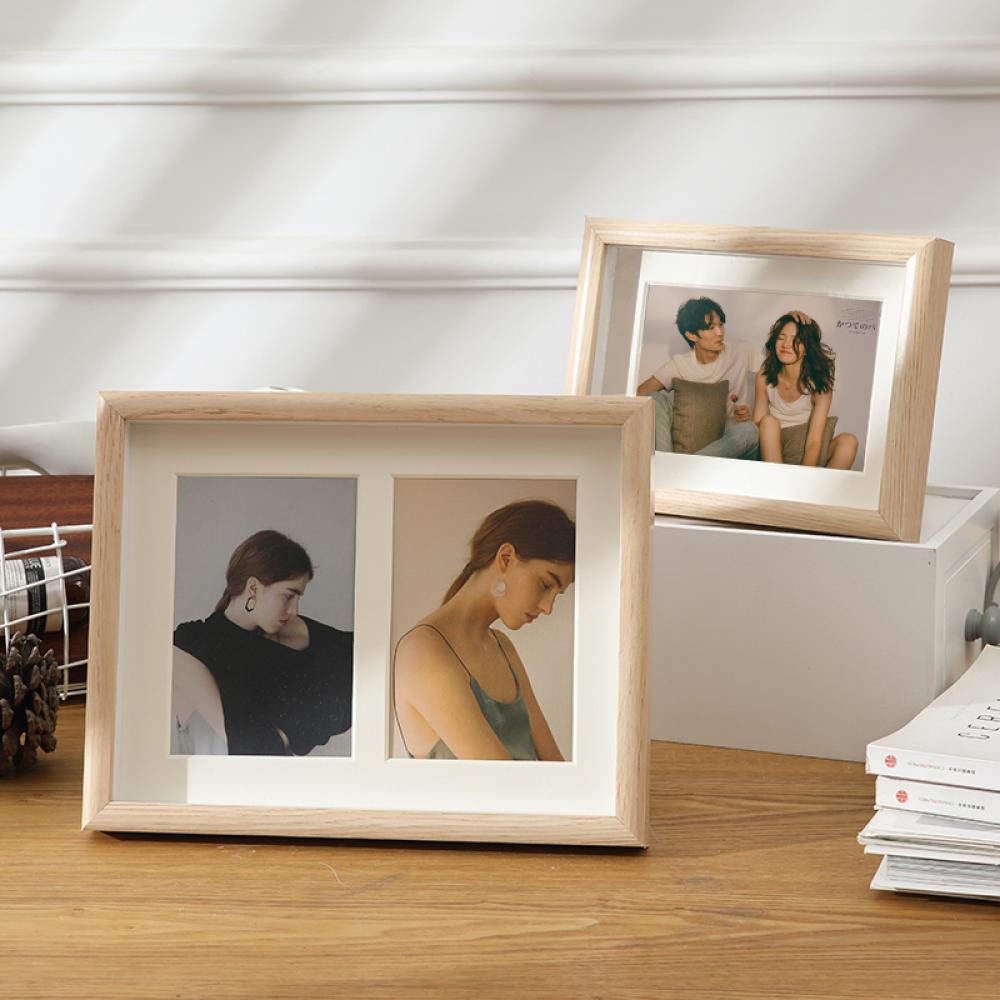 Wooden Photo Frame Combined Photo Wall Horizontal/Vertical Table Decoration Family Portrait Display