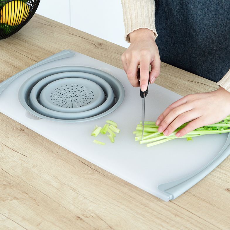 Innovative Multi-Functional 3 in 1 Chopping Board Detachable Folding Drain Basket Sink Cutting Board Kitchen Tools