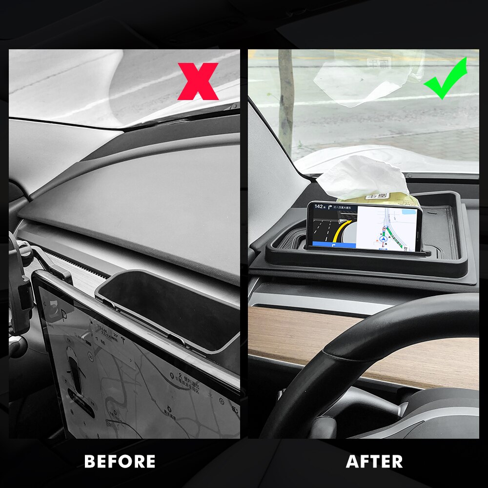 Model3 Car Front Dashboard Storage Box For Tesla Model 3 Accessories Center Console Storage Tray Model Three Model Y Model S X