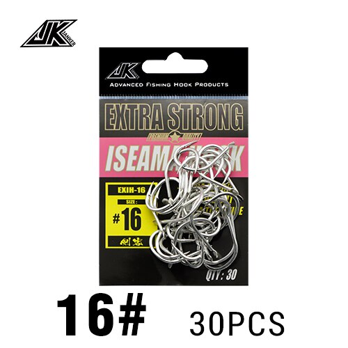 JK EXIH #10-19 Size 25-45PCS High Carbon Steel Fishing Hooks Japan Hooks Light Sea Jigging Carp Single Barbed Hook: 16   30PCS / 5 PACKS
