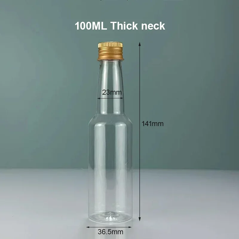50st Plastic Mini Likeur Flesjes - 30ml-150ml - Leeg Draagbaar Herbruikbaar Drank Container: Hemelsblauw / 100ml