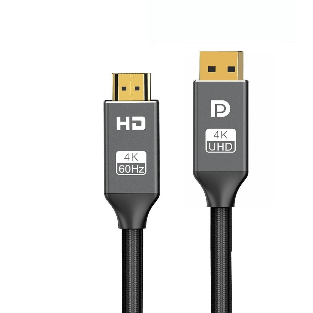 DP to HDMI-Compatible DisplayPort to HDMI Cable 4K/1080P DP 1.2 For Projector PS4 PC HDTV Lenovo Laptop Display Port HDMI Cable: 4K60Hz / 1m