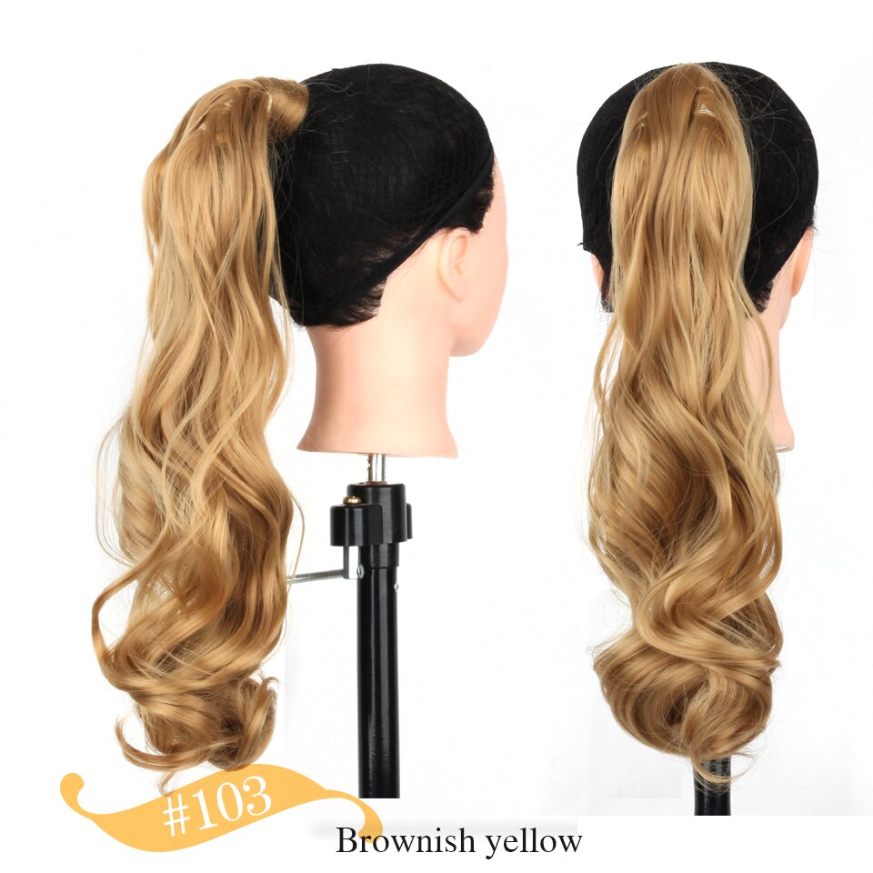 Lange Golvende Wrap Paardenstaart Hair 24 Inch Synthetisch Clip In Haarstukken Binding Paardenstaart Extensions Voor Vrouwen Meisjes: 0019-103